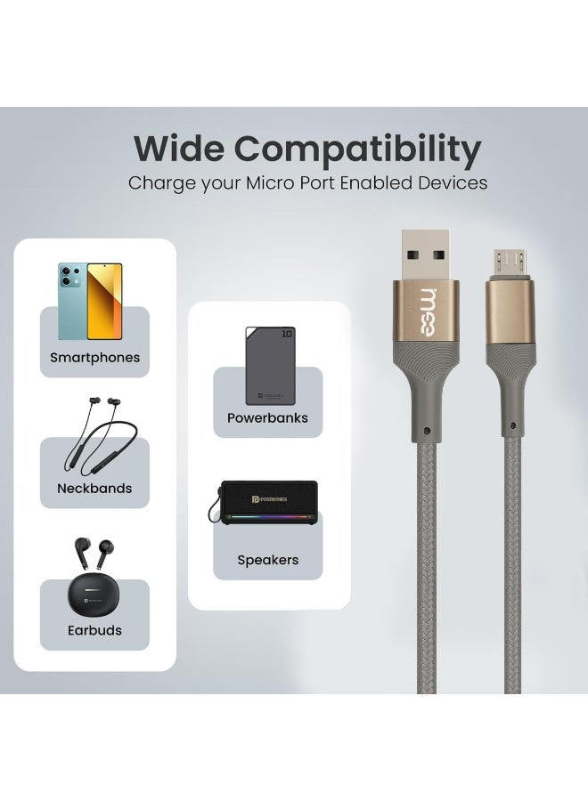 آیمی كابل شحن سريع من نوع Micro USB بطول 1.2 متر - 3 أمبير، مصنوع من النايلون المضفر، مزود بمحول USB إلى Micro لنقل البيانات بسرعة مزامنة تصل إلى 480 ميجابت في الثانية، سلك مقاوم للتشابك ويدوم طويلاً، متوافق مع الهواتف الذكية، وبنوك الطاقة، ومكبرات الصوت - IM-DC101 - Image 2